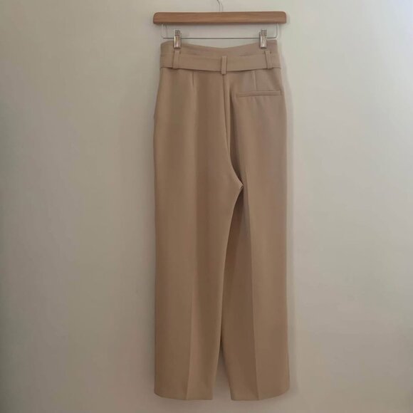 Topshop Beige Crepe Cropped Trousers - Picture 4 of 6